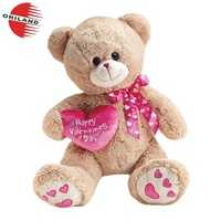 Ours en peluche de la Saint-Valentin en gros, ours en peluche « Je t'aime » avec cœur rouge