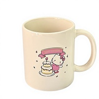Internet-Berühmte Niedliche Cartoon Hello Kitty Kuchen-Keramiktasse mit Löffel Geburtstagsgeschenk Werbegeschenk & Studentengeschenk Großhandel