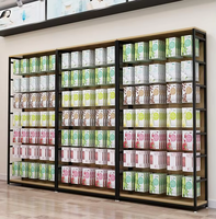 Présentoir en bois et métal sur mesure pour usage léger, idéal pour le magasin de chaussettes et le magasin de téléphones mobiles.
