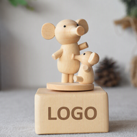 Boîte à musique en bois personnalisée en forme d'éléphant, avec mécanisme rotatif, cadeau mignon pour le bureau, vente en gros directe d'usine, souvenir