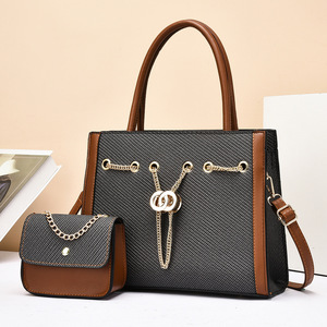 2026 New Luxury Women's Waterproof PU Handbags Set Two Pieces Large Capacity Zipper Polyester Chain Messenger <b>Bags</b> - Product Image 5