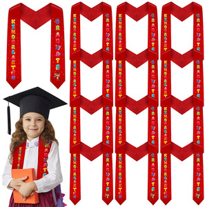 Écharpes plates en satin de 12 cm de large pour la remise des diplômes de maternelle et d'école primaire, avec motifs religieux imprimés et brodés - Product Image 3