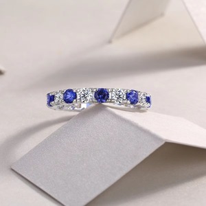 Anello in Argento 925 con Moissanite Stile Europeo e Americano, Gioiello da Donna con <span class=keywords><strong>Zaffiro</strong></span> <span class=keywords><strong>Rosso</strong></span> Verde Smeraldo in Argento Puro 925 - Product Image 5