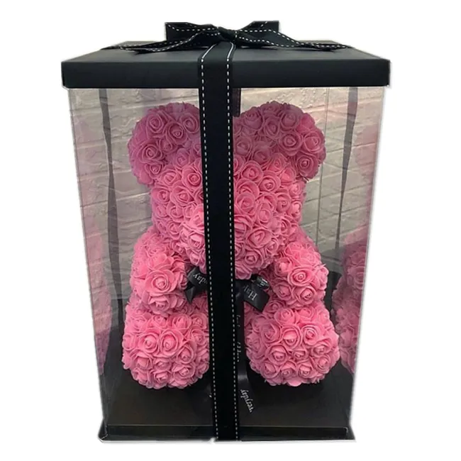 हस्तनिर्मित कृत्रिम टेडी गुलाब भालू वेलेंटाइन उपहार के लिए
