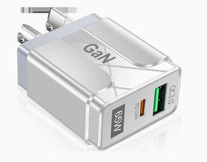 Chargeur mural pour téléphone portable et ordinateur 65W AU PD 33W QC3.0 à charge rapide en nitrure de gallium (GaN) - Product Image 4
