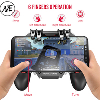 Offre Spéciale AK77 noir contrôleur de jeu Mobile téléphone manette de jeu intégré déclencheur de ventilateur de refroidissement pour Pubg Joystick contrôleur Rechargeable