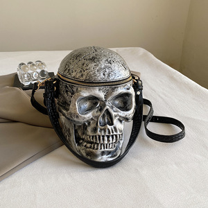 New European American Halloween Funny <b>Skull</b> Bag Novelty <b>Top</b> Handle Single Shoulder Bag PU Leather - Product Image 2