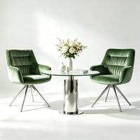 Chine 360 °   Fauteuil d'appoint pivotant rembourré en velours plissé avec pieds en chrome