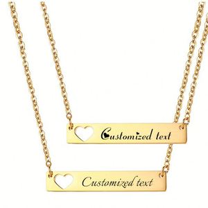 Oro Real Pvd Gold Plated Heart Necklaces Gold 316 En Stainless Steel High Quality Blank Laser Jewelry for Engraving Products - Product Image 1