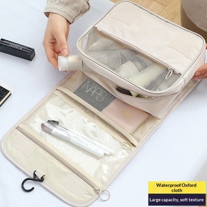 <span class=keywords><strong>Sac</strong></span> de maquillage tendance en tissu éponge, portable, design ouvert, style coréen, simple, féminin, grande capacité, avec crochet pour <span class=keywords><strong>sac</strong></span>, pour hommes - Product Image 3