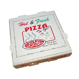Venta al por mayor de diseño personalizado de comida rápida para llevar logotipo personalizado de impresión de grado alimenticio caja de papel corrugado para Pizza caja de cartón blanco para Pizza - Product Image 1