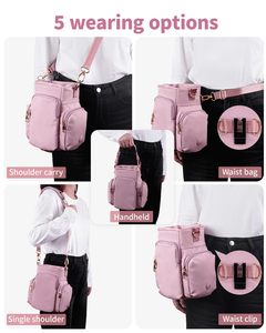 Sac de promenade pour chien gratuit, sac bandoulière en nylon avec petite poche pour friandises, sac pour nourriture pour animaux de compagnie, distributeur de crottes, porte-sac, porte-accessoires - Product Image 5