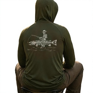 Haut de pêche à capuche pour homme UPF 50, léger, en tissu extensible, respirant, séchage rapide, manches longues, professionnel - Product Image 6