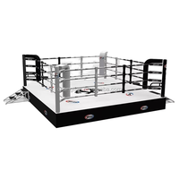 SKYJADE-SPORTS Ring de boxe carré autoportant en acier inoxydable pour utilisation sur sol de salle de sport (d'occasion)