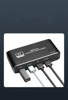 Commutateur KVM USB 2.1 2 ports 8K avec HDCP2.3 en alliage d'aluminium, prend en charge 2 ordinateurs, 2 ports USB 3.0 pour souris/clavier, en stock