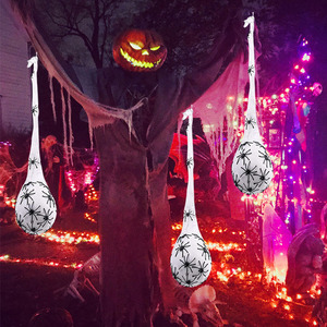 DAMAI Halloween Spider Web LED Lights and Spider Egg Decorations Set Garden Porch Ornaments for Halloween Party Decorations - Product Image 3