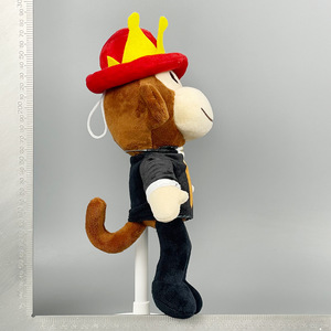 Logotipo personalizado robar un cerebro Jandel juguete de peluche de dibujos animados mono negro con un sombrero rojo muñecos de animales de peluche suave almohada regalo - Product Image 4