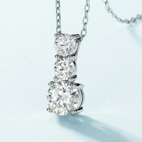 Pendentif Charme MuShan en Argent Sterling 925 avec Moissanite VVS, Plaqué Or Véritable, pour Anniversaire Femme, Chaîne Boîte Brevetée MST