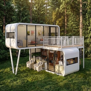 Mini-maison capsule modulaire en acier moderne de 20 pieds, cabane chinoise pour usage commercial ou domestique - Product Image 1