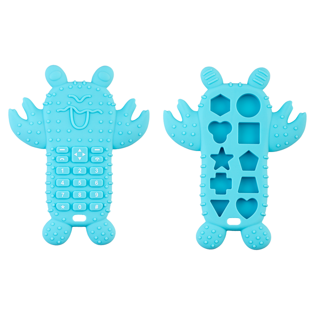 Novelty Lobster Phone Shaped Silicone Baby Teether Creative Infant Sensory Chew Toy Wholesale