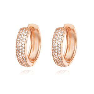 Foxi Jewelry OEM ODM Micro Pave CZ Pendientes <span class=keywords><strong>de</strong></span> diamantes Vintage Gold Circle Geometric Dangle Hoop Earring para mujer - Product Image 4