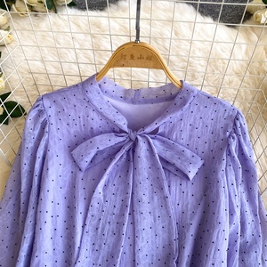Camisa de Chifón con Cuello en V y Lazo <span class=keywords><strong>para</strong></span> Primavera _ Blusa Holgada y Versátil de Manga Larga <span class=keywords><strong>para</strong></span> <span class=keywords><strong>Mujer</strong></span> con un Toque Elegante - Product Image 5