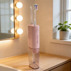 Irrigador Bucal Retráctil de Doble Sistema, <span class=keywords><strong>Cepillo</strong></span> de Dientes Sónico, 5 Modos de Presión, 3 Modos de Limpieza, Mini Irrigador Bucal Portátil - Product Image 4
