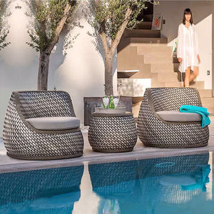Space-Saving <b>Rattan</b> Furniture Set <b>Outdoor</b> Dining Sectional Table for Patio Garden Parks Living Room Apartment - Product Image 4