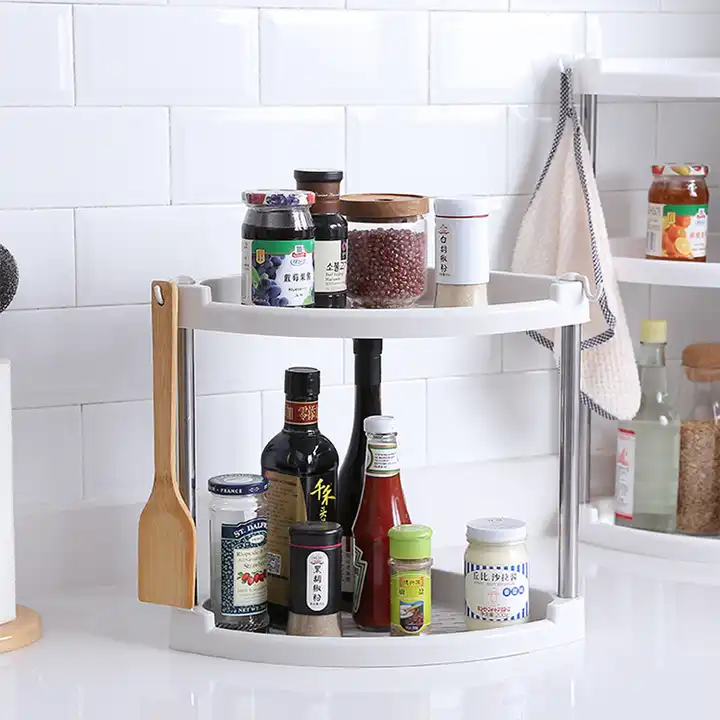 Kitchen Storage Shelves Metal Storage Spice Rack Organizer Corner