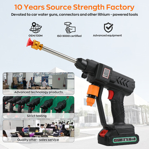 Oem/ODM 21V 250W thép không dây máy rửa áp lực Súng rửa xe 3 vòi phun dài tuổi thọ pin 40 phút 10kg áp lực nước 7m - Product Image 2