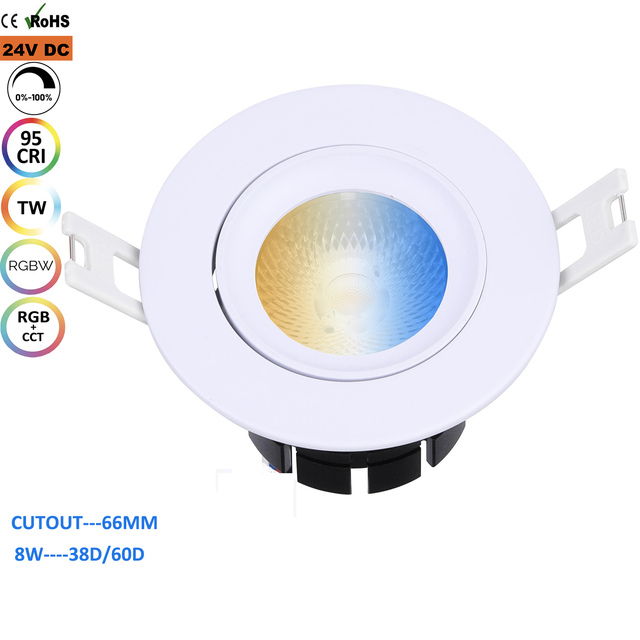 Benory 24v 8w Dali Dimmable Led Downlight PWM Loxone Knx Dmx Tuya Zigbee Casambi RGBW Dual White 2000-6000k Smart Home Spotlight