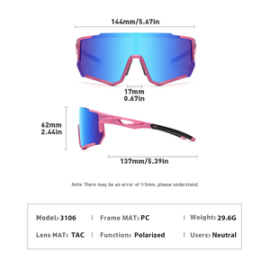 Occhiali da sole con montatura ampia da uomo e donna da esterno con Sand Riding antivento e polarizzati per lo sport - Product Image 5