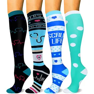 Bas de Compression personnalisés pour manchons de pied femmes hommes course athlétique 20-30mmgh chaussettes de Compression pour infirmières médicales