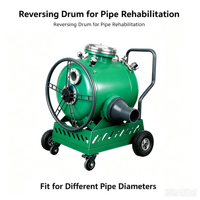 Tambour d'inversion d'air CIPP en acier inoxydable 0,25 MPa, équipement pneumatique d'inversion de tuyaux DN60-DN150, machine de réparation de canalisations sans tranchée