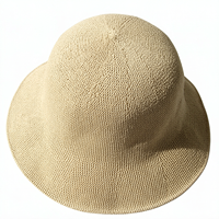 Chapeau Bob Femme en Coton et Lin, Tricoté en Fil Doux, Uni, Pliable, Respirant, avec Bandeau Anti-Transpiration Ajustable, Style Pêcheur