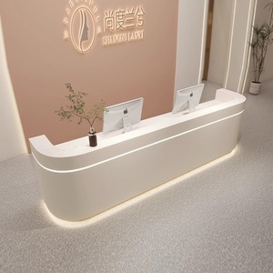 Mostrador de Recepción de Madera Moderno y Minimalista de Lujo, Duradero, con Caja Registradora, para Oficina, Hogar, Bar, Salón, Hospital - Product Image 1