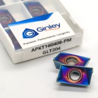 Plaquette de fraisage en carbure de tungstène Ginley APKT160408-PM, revêtement PVD nano, outil de fraisage à face interchangeable pour acier et acier inoxydable