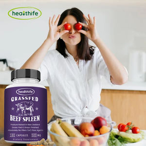 Suplemento de órganos de carne de res Healthife 500 mg/botella cápsulas de bazo de res alimentadas con hierba - Product Image 2