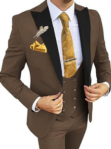 <span class=keywords><strong>Costume</strong></span> Trois Pièces <span class=keywords><strong>Homme</strong></span> <span class=keywords><strong>Italien</strong></span> de Haute Qualité, Veste Pantalon Gilet Imprimé, Coupe Slim, Motif à Carreaux, Idéal <span class=keywords><strong>Mariage</strong></span> et Tenue Décontractée - Product Image 3