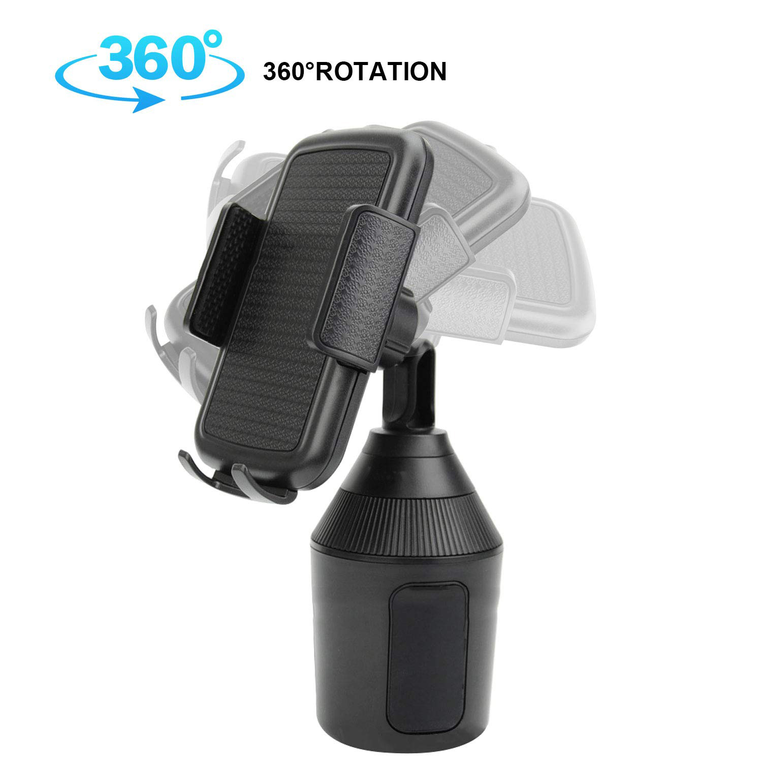 Universal Car Cup Holder Phone Mount - 360° Rotation Adjustable Gooseneck Cell Phone Holder for All
