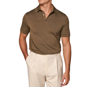 Polo in Maglia Premium Anti-Pilling con Logo Personalizzato, in Cotone e Seta, Lussuosa Polo da Golf OEM per Uomo - Product Image 1