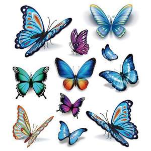 Autocollants de <span class=keywords><strong>tatouage</strong></span> imperméables et colorés et tatouages temporaires 3D en forme de <span class=keywords><strong>papillon</strong></span> pour le corps, le bras, la poitrine, l'<span class=keywords><strong>épaule</strong></span> des femmes - Product Image 1