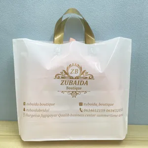 Bolsa de plástico con asa de LDPE/HDPE, diseño de logotipo impreso personalizado, troquelado, para compras, embalaje de zapatos
