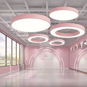 <span class=keywords><strong>Lampadario</strong></span> Moderno a Sospensione Rotondo a LED con Plafoniera RGB, Lampada a Sospensione Circolare Lineare Dimmerabile per Palestra ed Edifici - Product Image 5