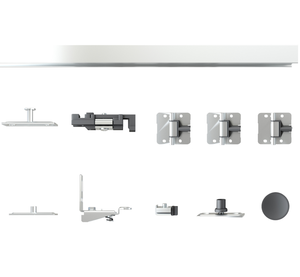 30x80インチ 3枚合わせフロストガラス ホワイト複合素材 二枚折りクローゼットドア (金具キットとドアハンドル付き) - Product Image 5