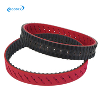 Courroie de distribution industrielle en caoutchouc rouge avec cordon en fibre de verre, largeur 10 mm, résistante à l'usure pour machine d'emballage, convoyeur synchrone, poinçonnage