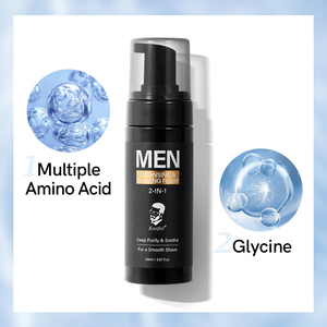 Mousse nettoyante pour le visage 2 en 1, acide aminé naturel, adoucissant la <span class=keywords><strong>moustache</strong></span>, mousse de rasage pour hommes, entretien personnel, vente en gros - Product Image 4