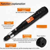 Stylo de micro-gravure portatif 15000 tr/min pour ongles, pierres précieuses, diamants, jade, bois, bijoux, machine de polissage électrique, ensemble de meuleuses
