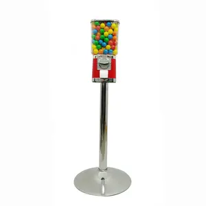 Customized Zhutong automatic capsule machine coin operated multipurpose gumball candy vending machine with stand