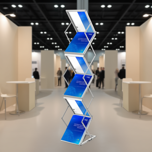 ชั้นวางเอกสารอะลูมิเนียม 6 ช่อง แบบตั้งพื้น น้ำหนักเบา ดีไซน์ทันสมัย เหมาะสำหรับงานแสดงสินค้า - Product Image 2